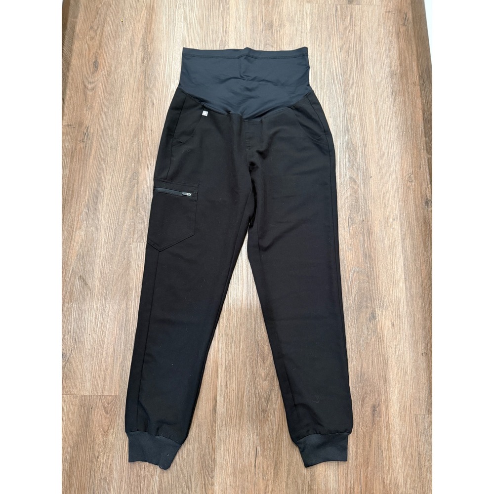 FIGS Technical Collection Maternity Scrub Pants Black Jogger Small W20SW2016